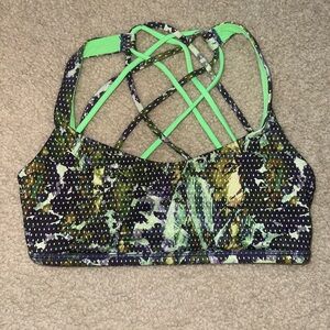 Lululemon Athletica Green and Purple Free to be Wild Sports Bra